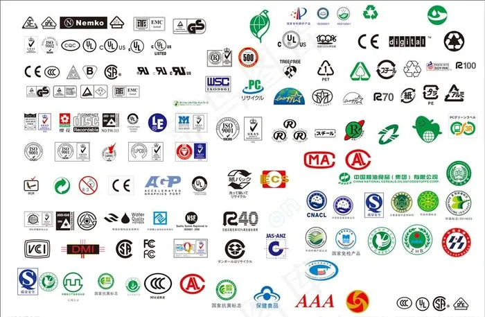 常见认证类标志大全图片cdr矢量模版下载