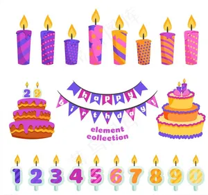22款彩色生日物品设计矢量素材图片