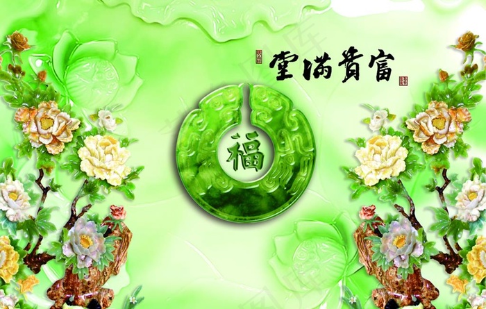 3D珠宝背景墙图片(8504X5669(DPI:72))psd模版下载