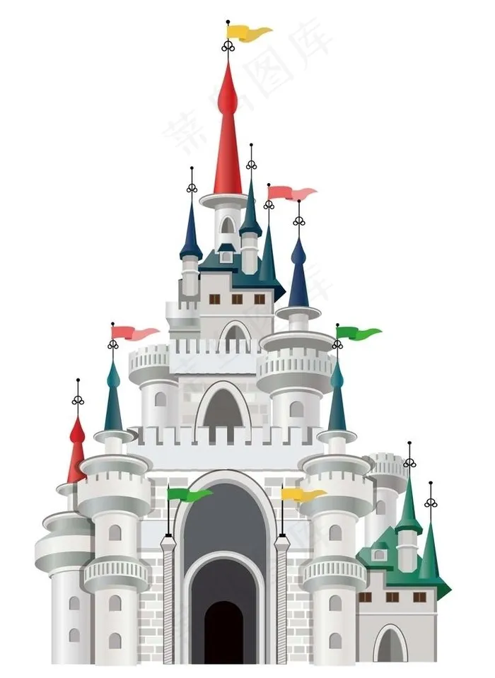 卡通城堡图片ai矢量模版下载