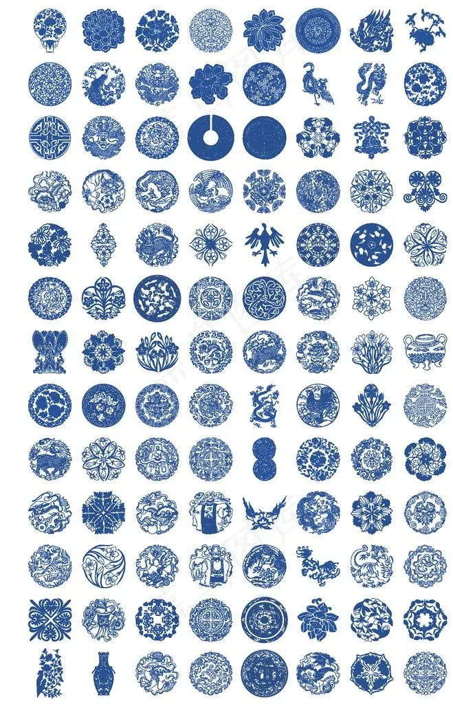 青花瓷纹理图片ai矢量模版下载
