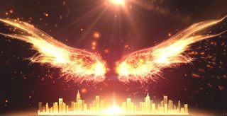 翅膀烈火企业城市宣誓背景素材图片