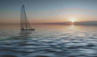 现代简约海边风景电视背景墙图片