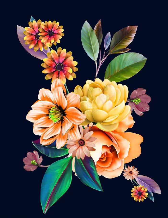 手绘花图片
