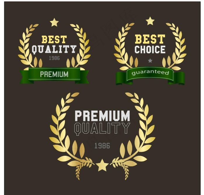 黄金小麦皇冠徽标图片