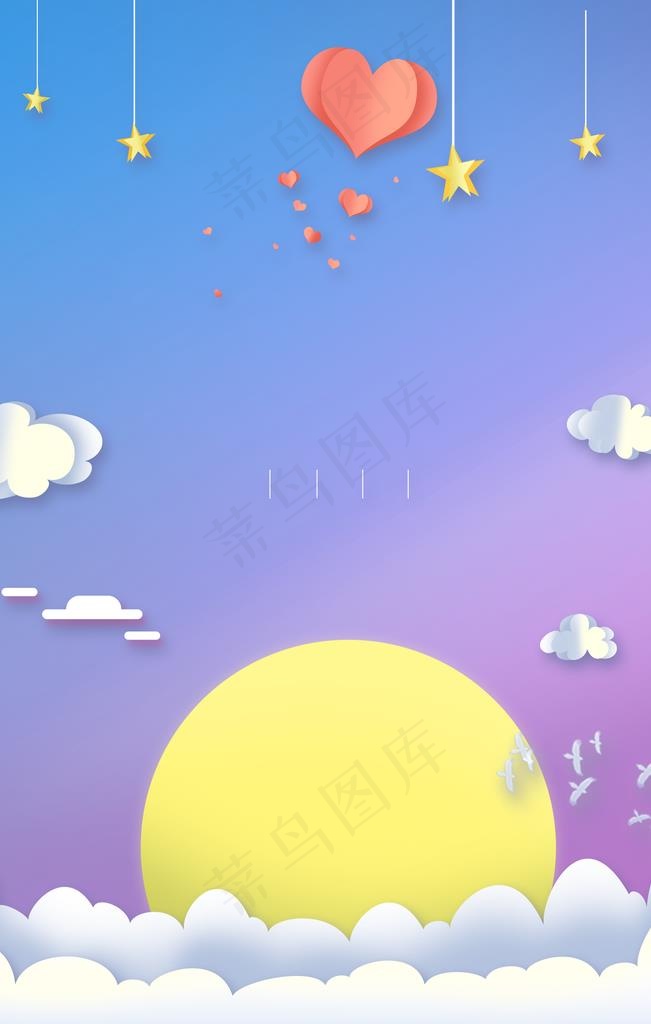 卡通月亮背景图片