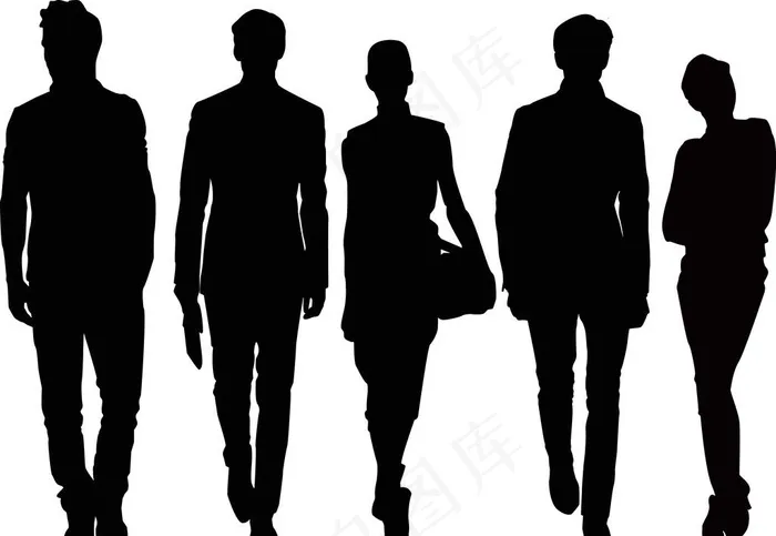 站立人剪影图片ai矢量模版下载