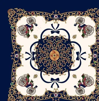 马车大牌方巾图片