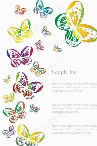 可爱蝴蝶花纹图片