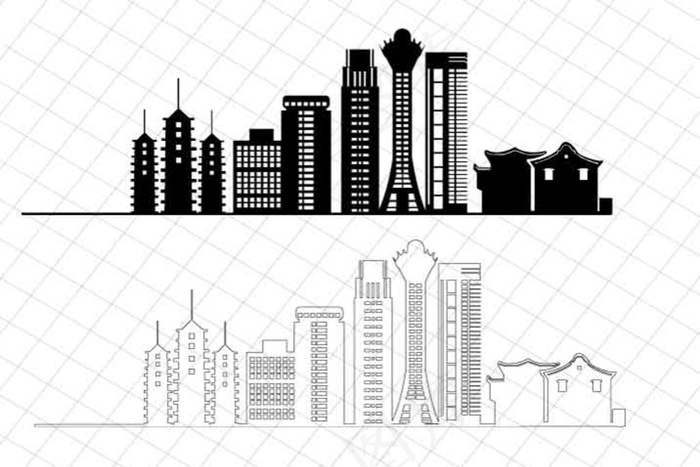 嘉兴 浙江 嘉 浙 城市剪影图片