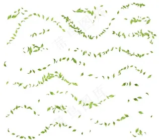矢量散落的树叶飘落素材图片