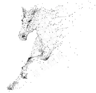 粒子马剪影矢量AI文件图片