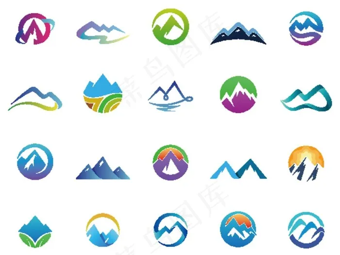 山水logo素材图片ai矢量模版下载