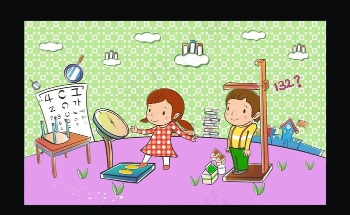 卡通儿童插画图片cdr矢量模版下载