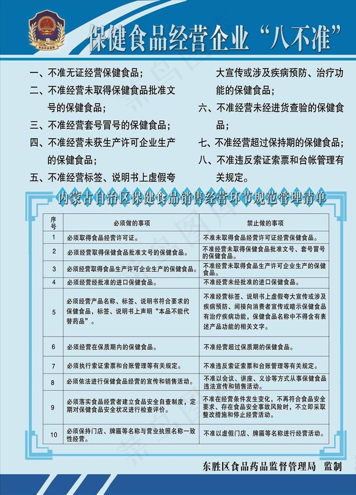 保健食品经营企业“八不准”图片