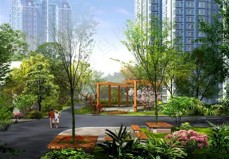 社区中庭花园景观设计图片 社区中庭花园景观设计图片