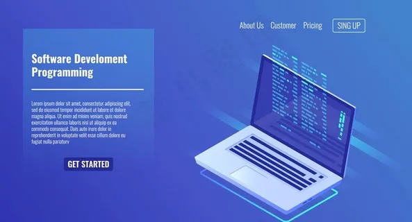 笔记本电脑屏幕上的软件开发图片