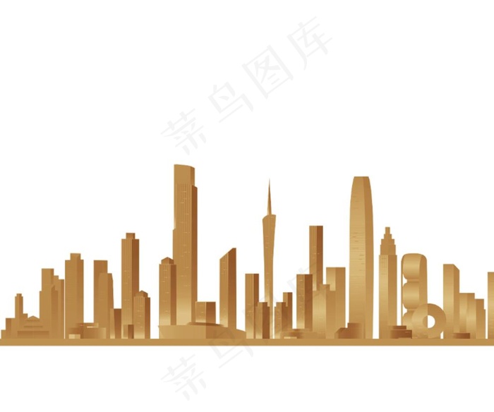 金色 金属 3D城市 建筑地产图片