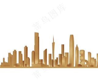 金色 金属 3D城市 建筑地产图片