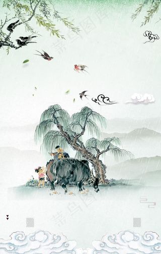 中国风水墨背景图片