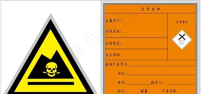 危废标志图片cdr矢量模版下载