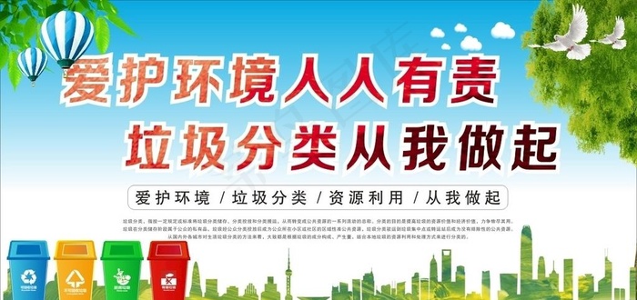 垃圾分类图片cdr矢量模版下载