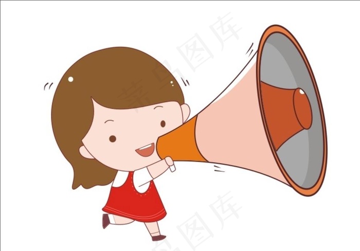 喊喇叭的女孩图片