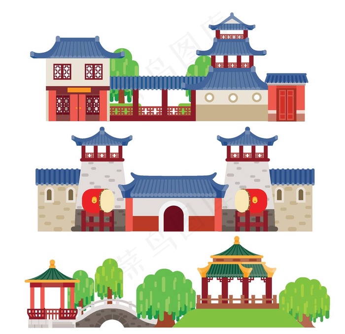 卡通房子图片eps,ai矢量模版下载