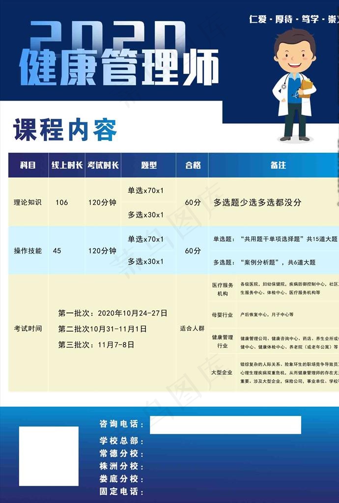 传单 健康管理师 教育 培训图片psd模版下载