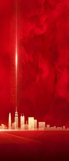 地产 红色 城市 房子 金色图片