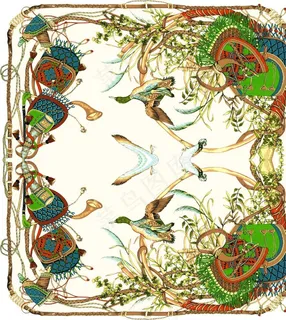 鸭子背包方巾布板扫描版图片