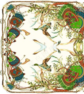 鸭子背包方巾布板扫描版图片