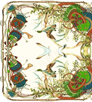 鸭子背包方巾布板扫描版图片