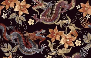 龙纹绣花图片