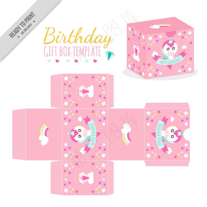 可爱的生日礼品 礼物盒图片