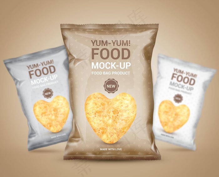 零食包装样机图片(5000X4200(DPI:300))psd模版下载