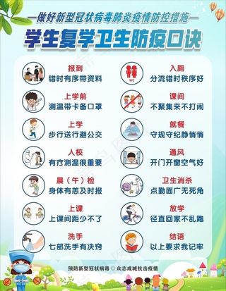 学生复学卫生防疫 口诀图片