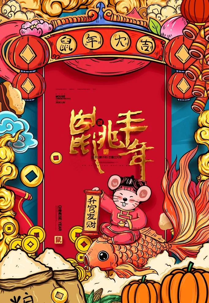 鼠年图片(3543X5315(DPI:300))psd模版下载