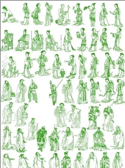 古代的矢量人物图片ai矢量模版下载