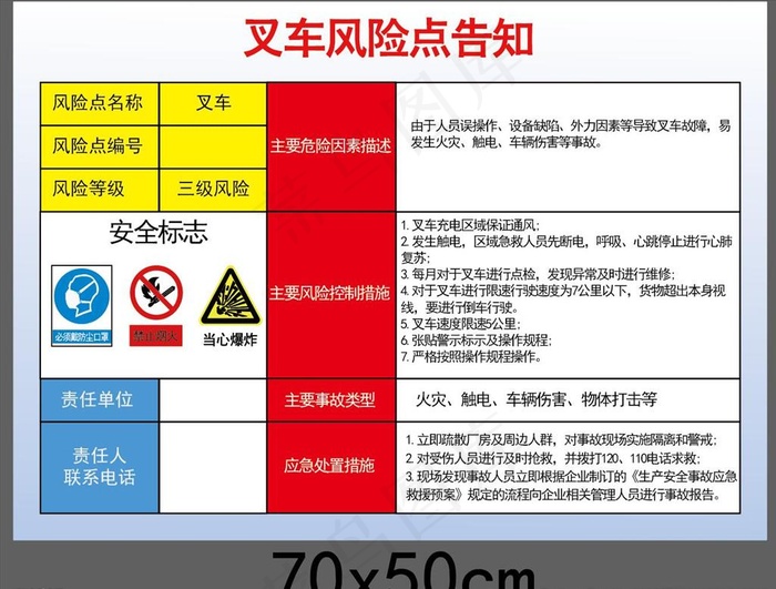 叉车风险告知图片ai矢量模版下载