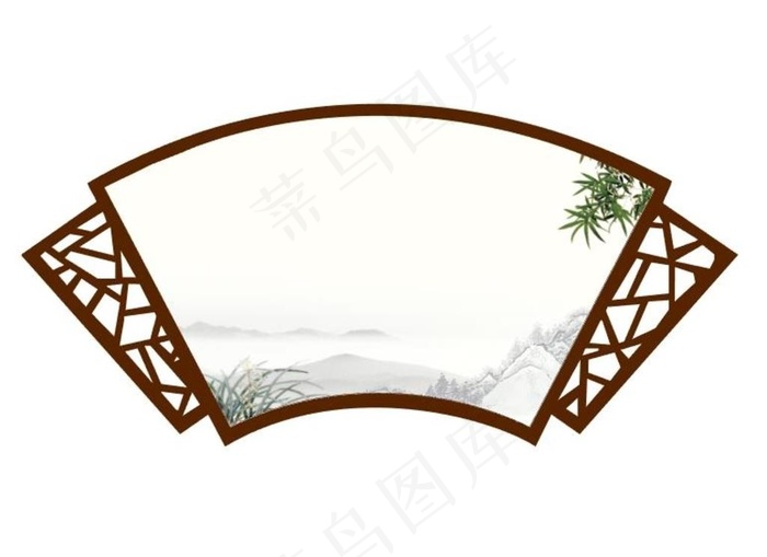 扇形边框图片ai矢量模版下载