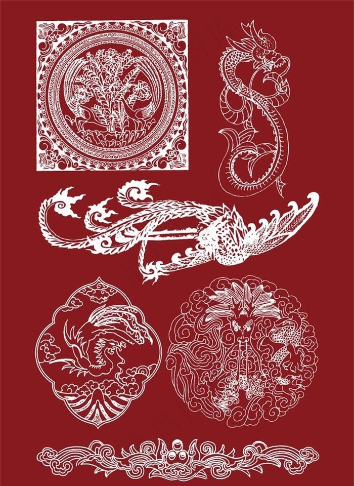 中式花纹边框图案图片cdr矢量模版下载