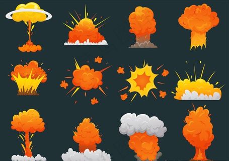 卡通爆炸效果插画素材图片