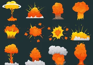 卡通爆炸效果插画素材图片