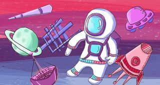 卡通探索宇宙图片