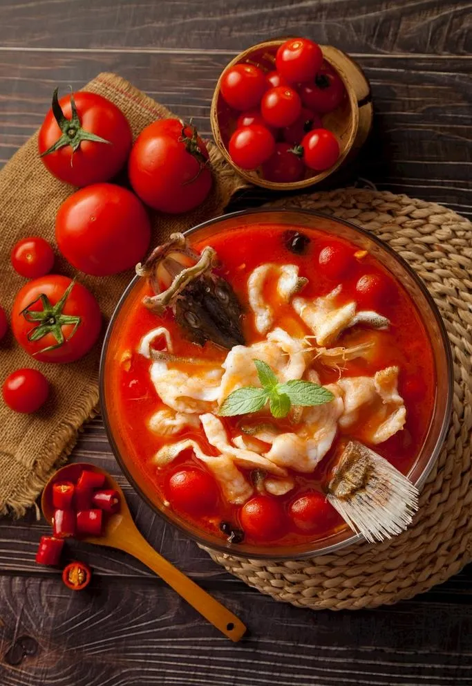 番茄酸汤鱼图片