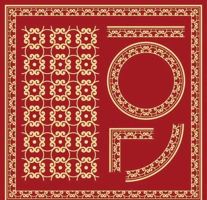中国风花纹边框图片ai矢量模版下载