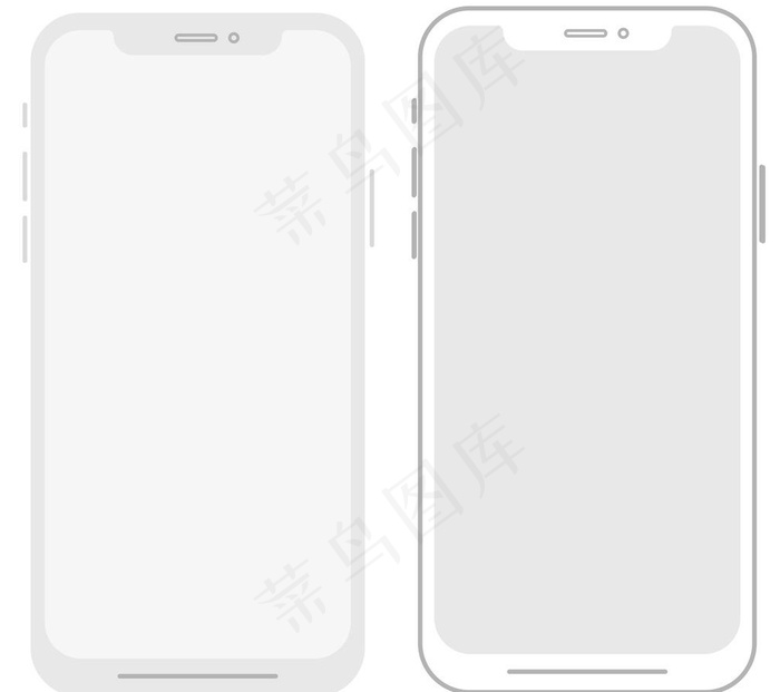 iPhone X 手机素描图片ai矢量模版下载