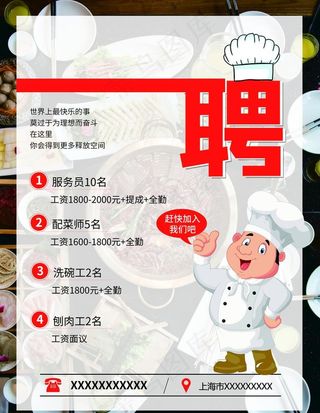 餐饮招聘海报图片