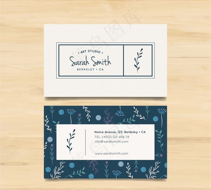 花卉元素的名片图片